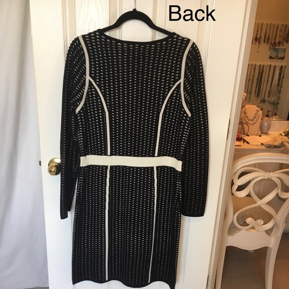 Calvin Klein sweater dress black, cream size Large - Picture 2 of 4